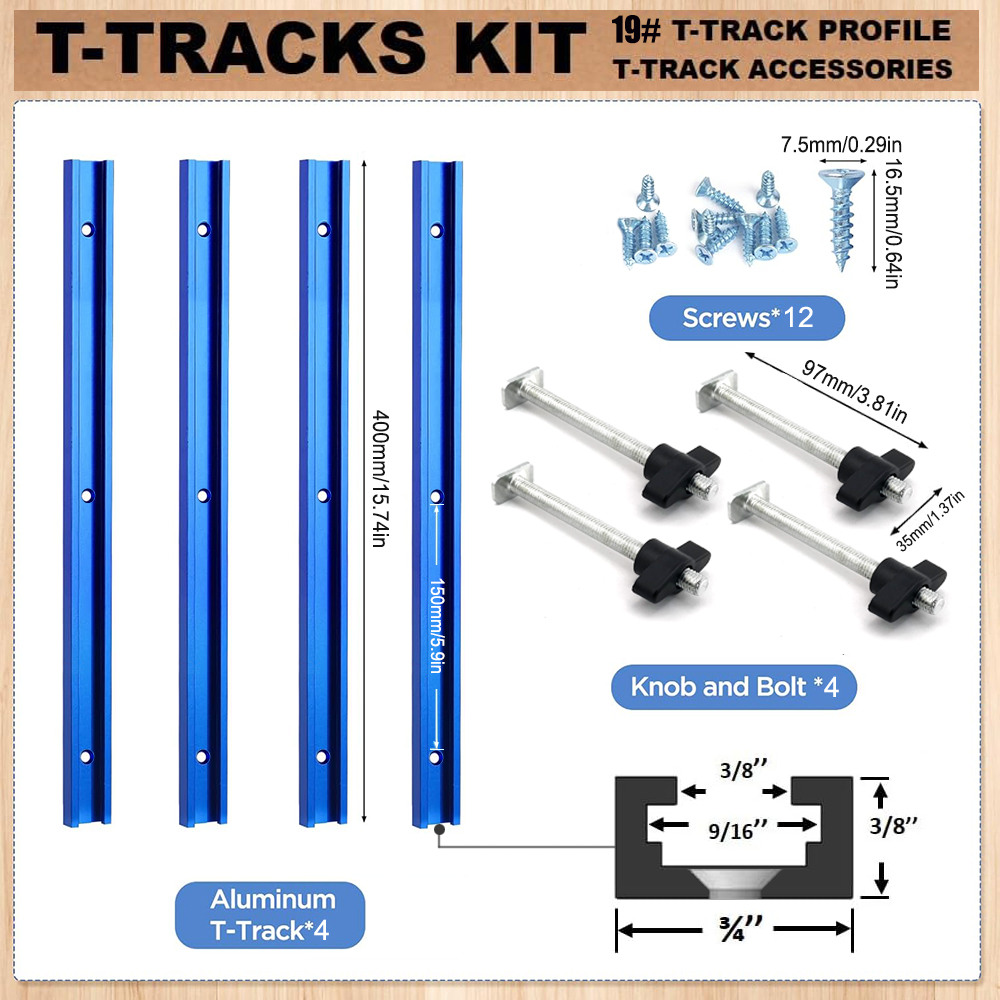Woodworking Plans - Woodworking 19# T-track Kit and Accessories
