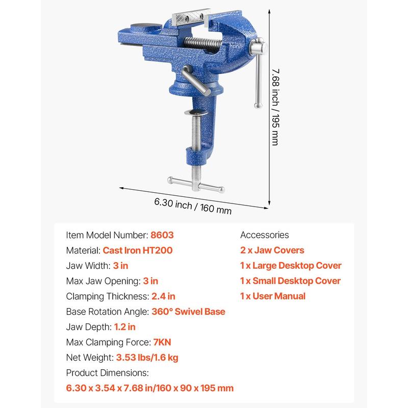 Bench Vise, 3 Inch, Portable W – Woodworking Vise For Workbench recenzja i cena
